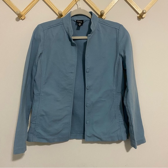 Eileen Fisher Light Blue Textured Cotton Jacket size XS - Picture 1 of 8